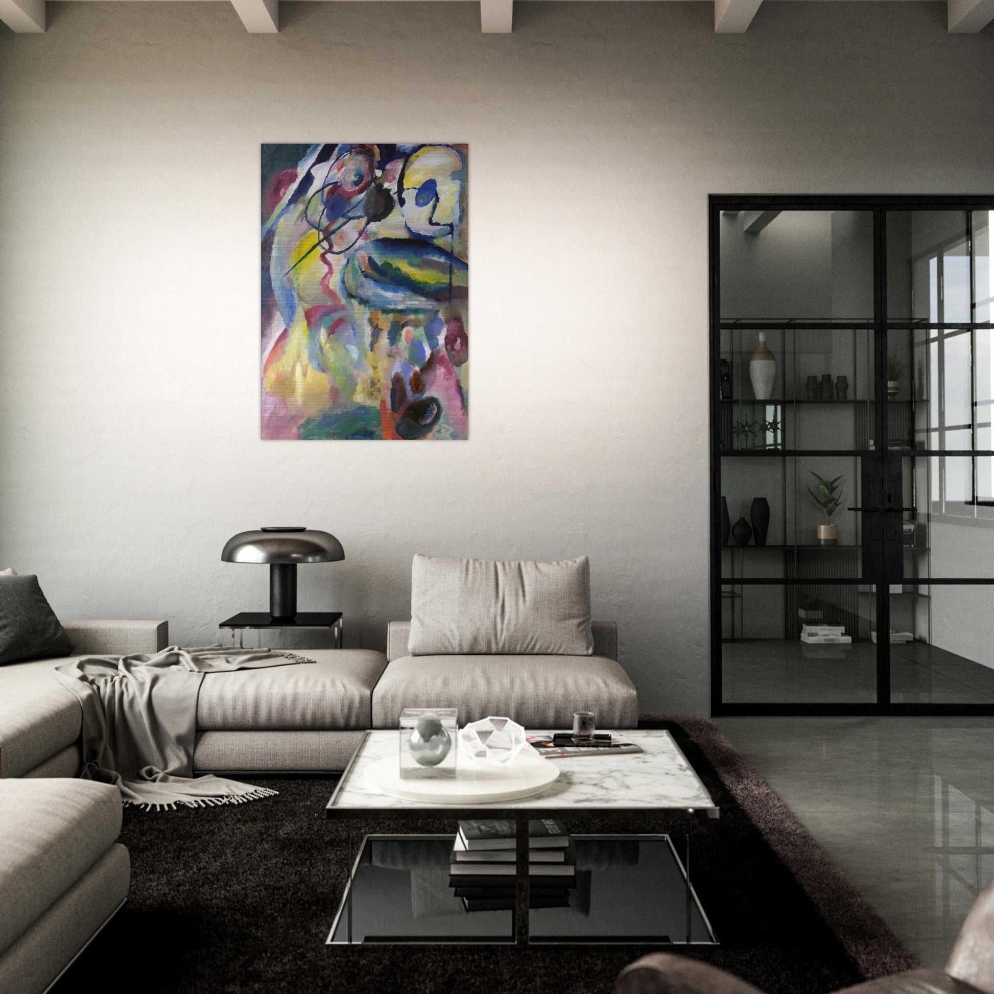 PICTURE WITH A CIRCLE 1911 - Wassily Kandinsky Brushed Aluminum Print - 70x100 cm / 28x40 inches | Wassily Kandinsky Aluminum Print | Wassily Kandinsky Prints