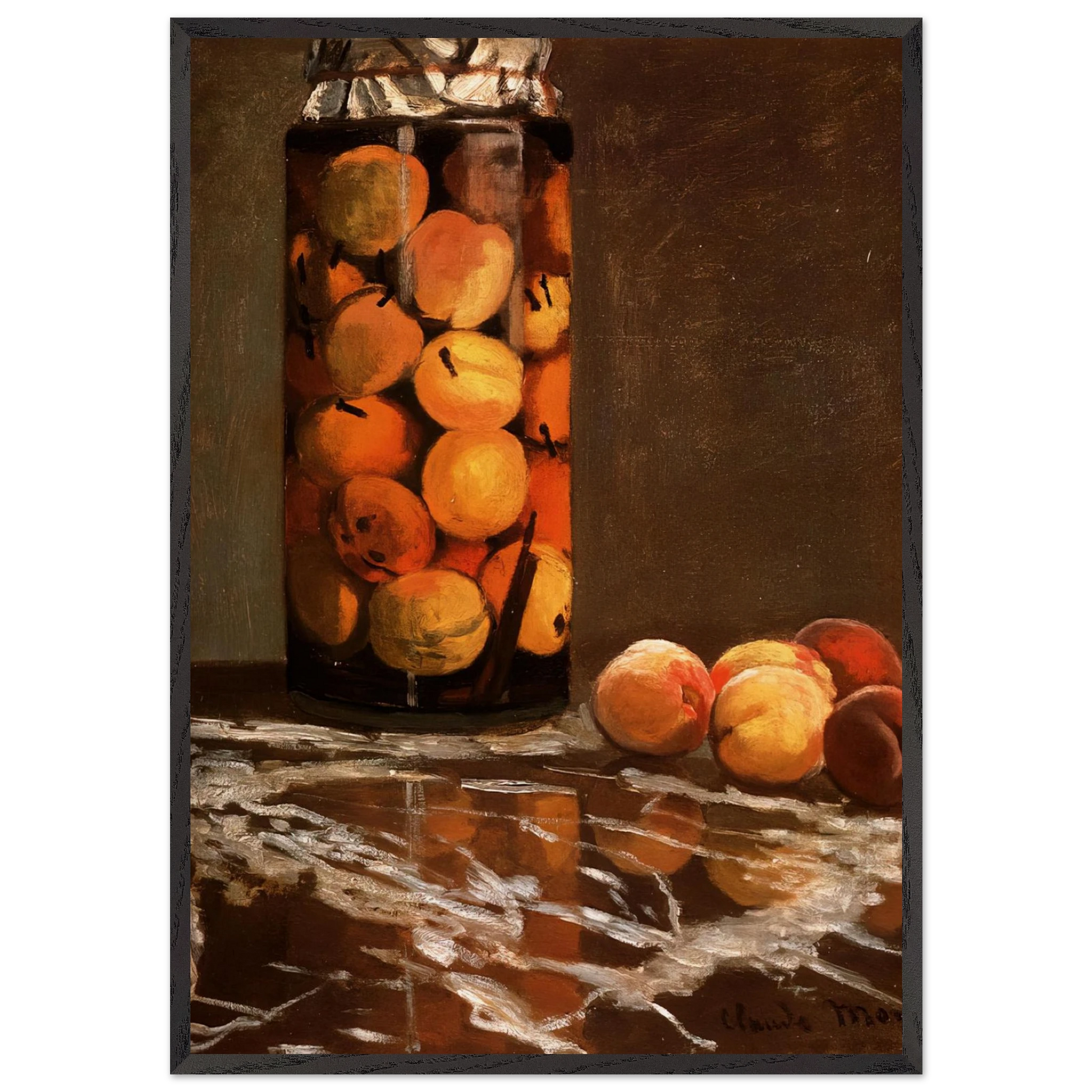 Jar Of Peaches - claude monet Framed Art Print – Black Wooden Frame - Default Title - -Framed Art Print