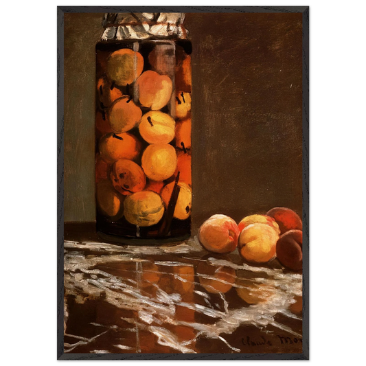 Jar Of Peaches - claude monet Framed Art Print – Black Wooden Frame - Default Title - -Framed Art Print