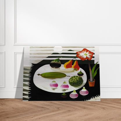 Still life with pears and onions - 1992 - Mary Fedden Brushed Aluminum Print - 70x100 cm / 28x40 inches | Mary Fedden Aluminum Print | Mary Fedden Prints