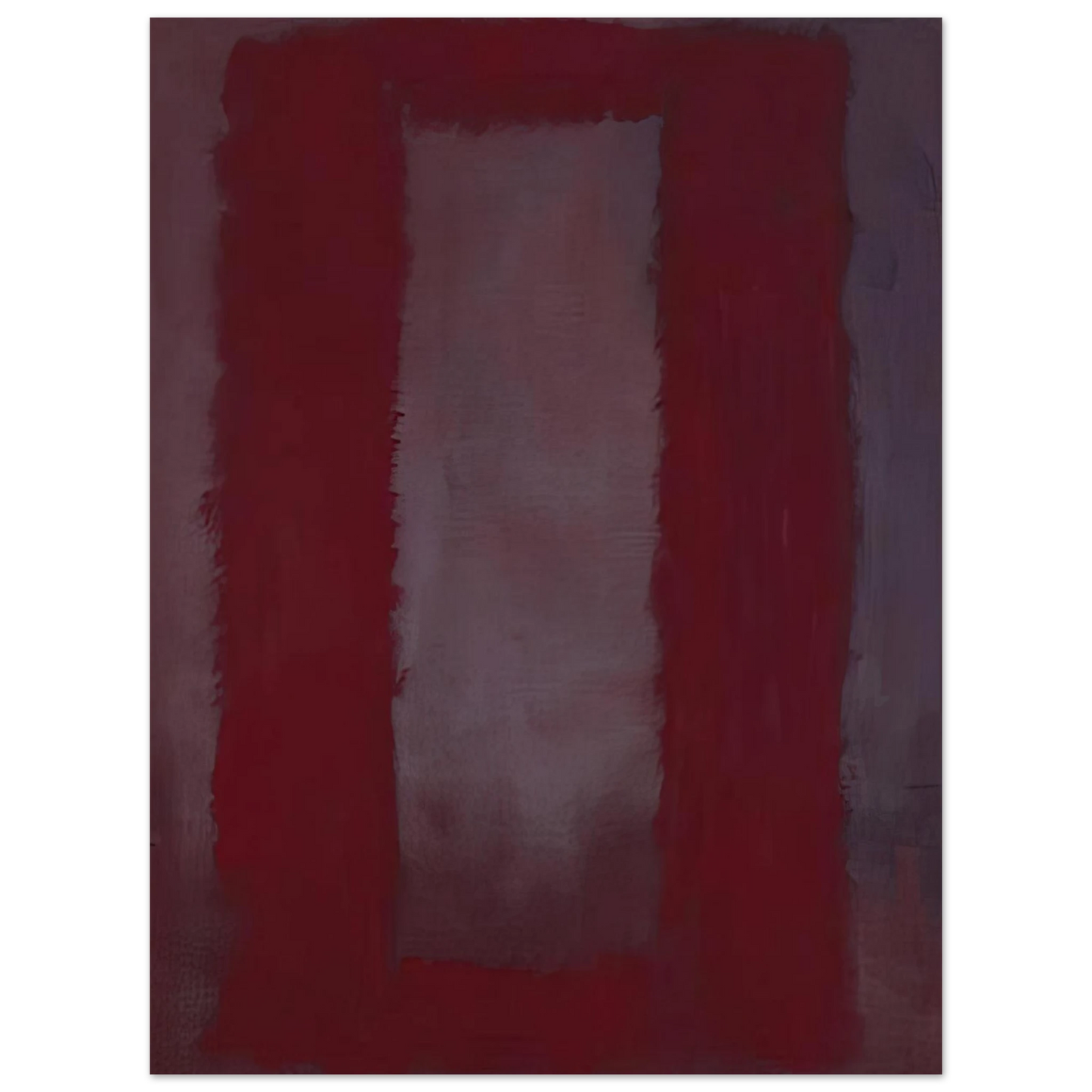 Mark Rothko - Red on Maroon - 1959 Wall Art - 60x80 cm / 24x32 inches - Premium Wooden Framed Poster With Fine Art Paper - White frame