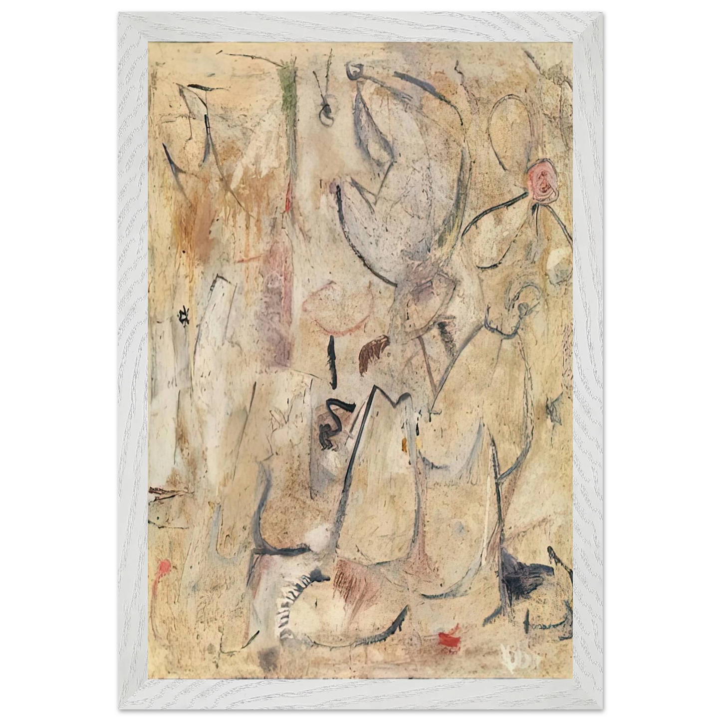Helen Frankenthaler - Beach, 1950- Wall Art - 21x29.7 cm / 8x12" - Premium Wooden Framed Poster With Fine Art Paper - Wood frame