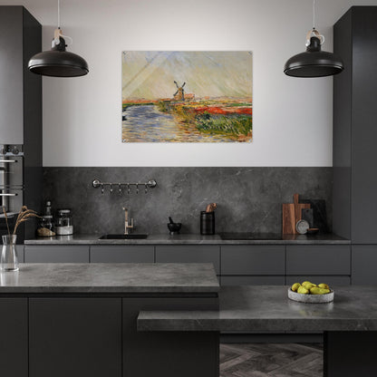 Tulip Field in Holland - claude monet Acrylic Print - 70x100 cm / 28x40″ inches