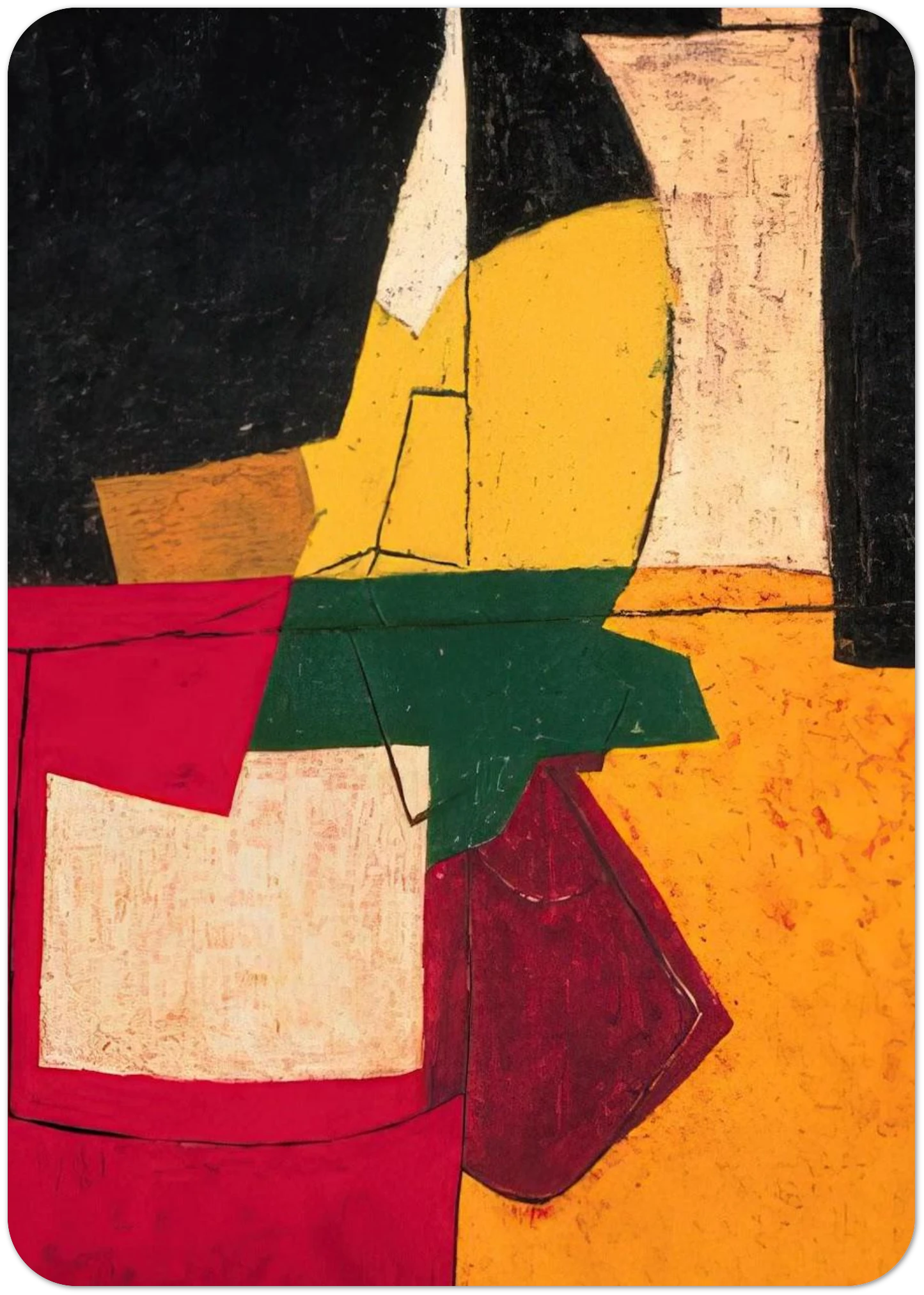 Composition abstraite aux traits - 1951 By Serge Poliakoff Pack of 10 Post Cards | Serge Poliakoff Post Cards | A6 (10.5 x 14.8 cm) - 4.1 x 5.8 inches