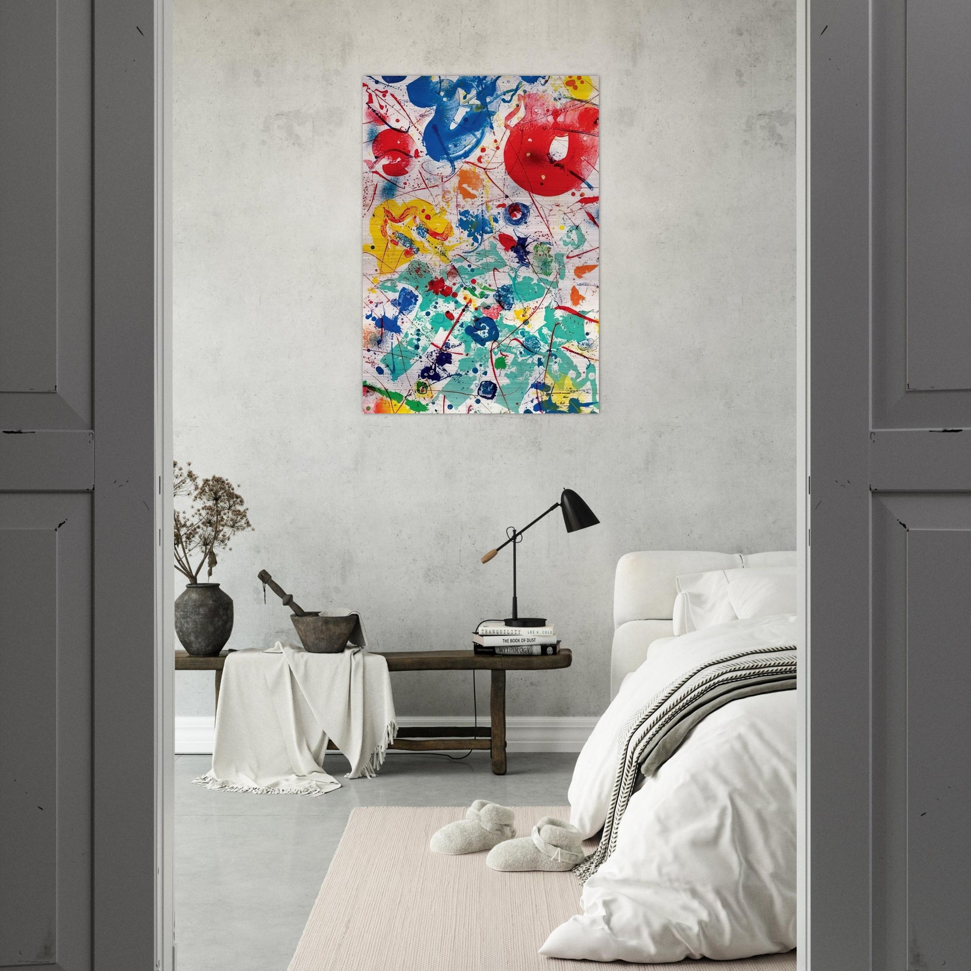 Untitled  SF 358  - Sam Francis Brushed Aluminum Print - 70x100 cm / 28x40 inches | Sam Francis Aluminum Print | Sam Francis Prints