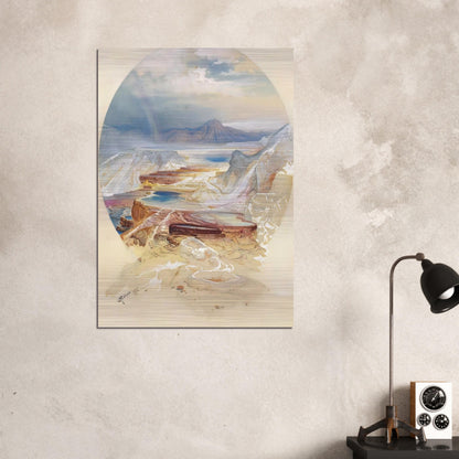 Minerva Terrace Yellowstone - Thomas Moran Brushed Aluminum Print - 70x100 cm / 28x40 inches | Thomas Moran Aluminum Print | Thomas Moran Prints