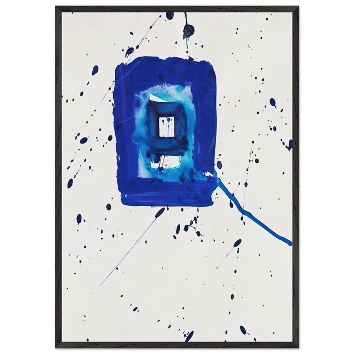 Blue Frame - Sam Francis 70x100 cm / 28x40 inches Framed Art Print – Black Wooden Frame