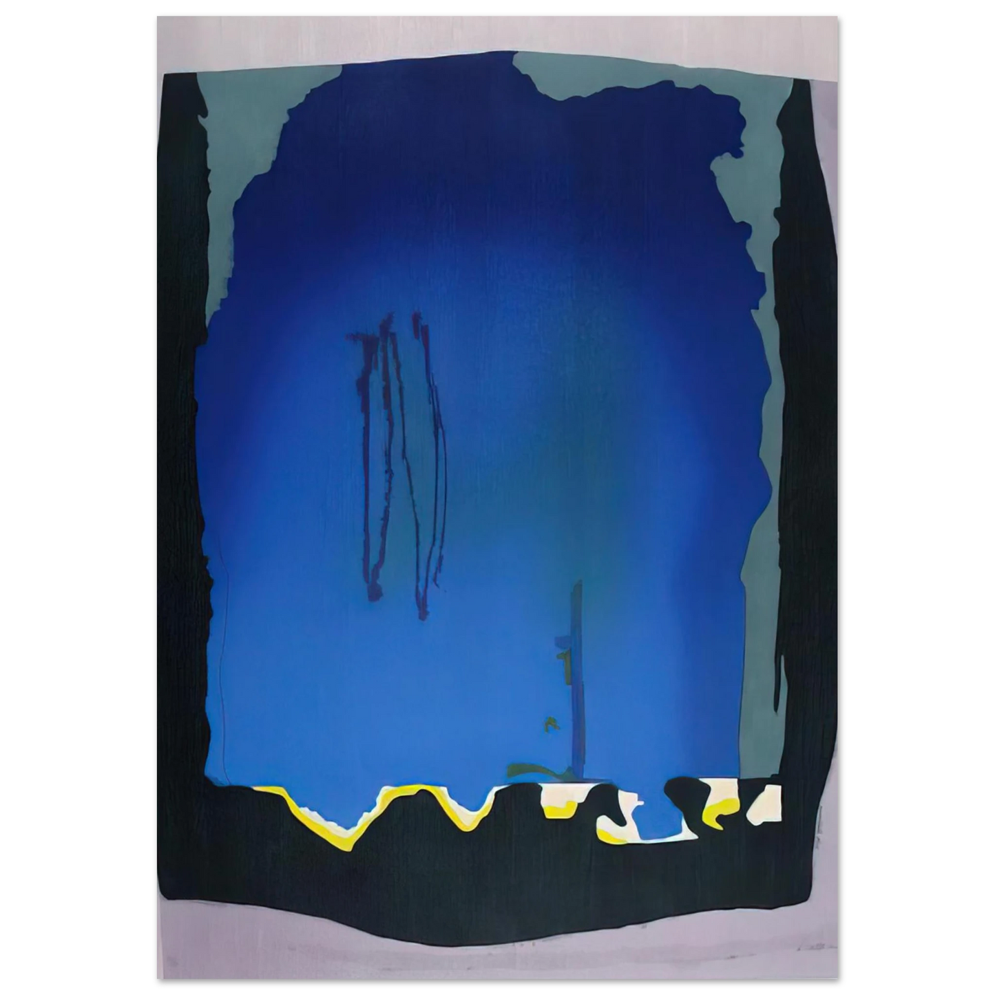 Helen Frankenthaler - Freefall - 1992 Wall art - 21x29.7 cm / 8x12" - Premium Wooden Framed Poster With Fine Art Paper - White frame