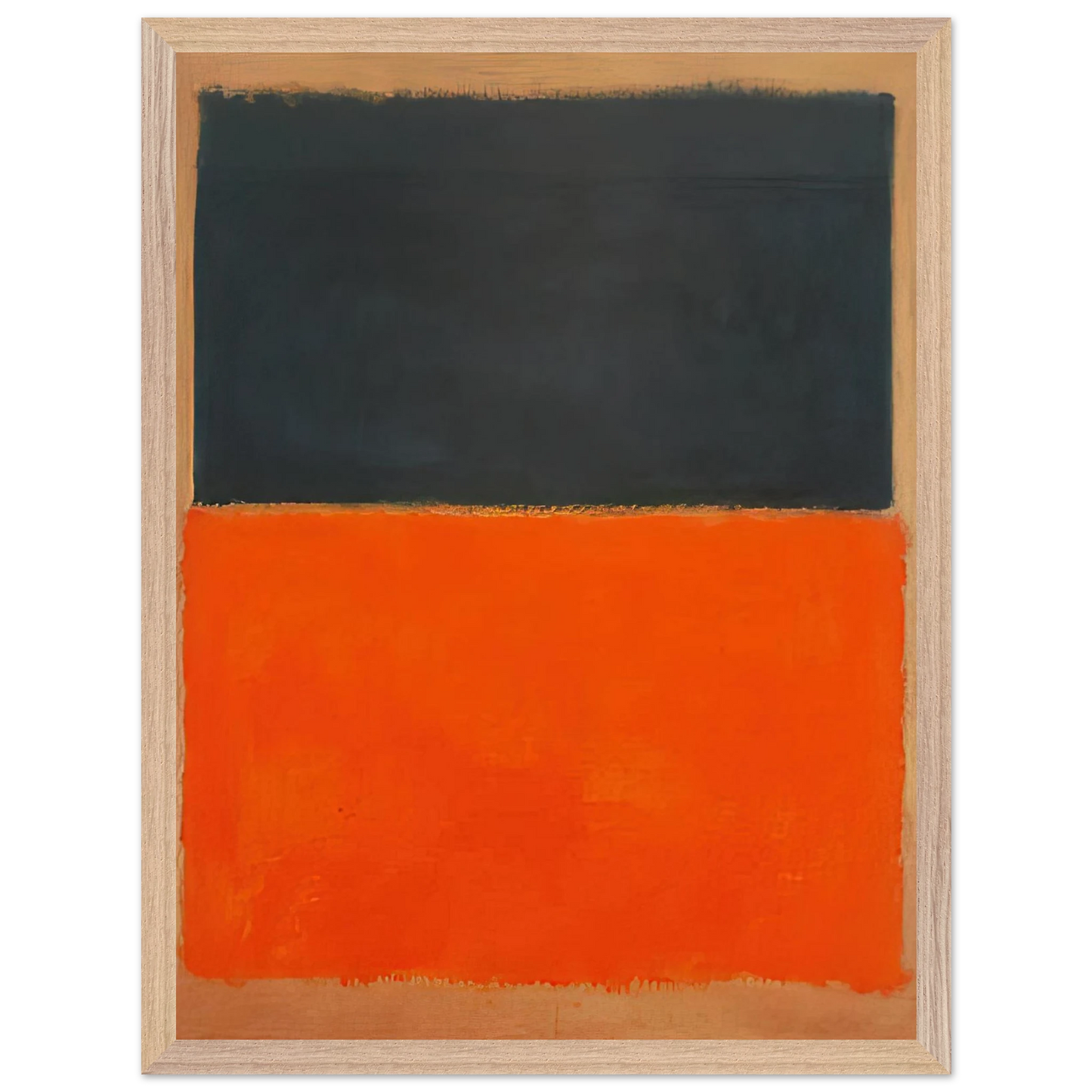 Mark Rothko - Green and Tangerine on Red - 1956 Wall Art - 30x40 cm / 12x16 inches - Premium Wooden Framed Poster With Fine Art Paper - White frame