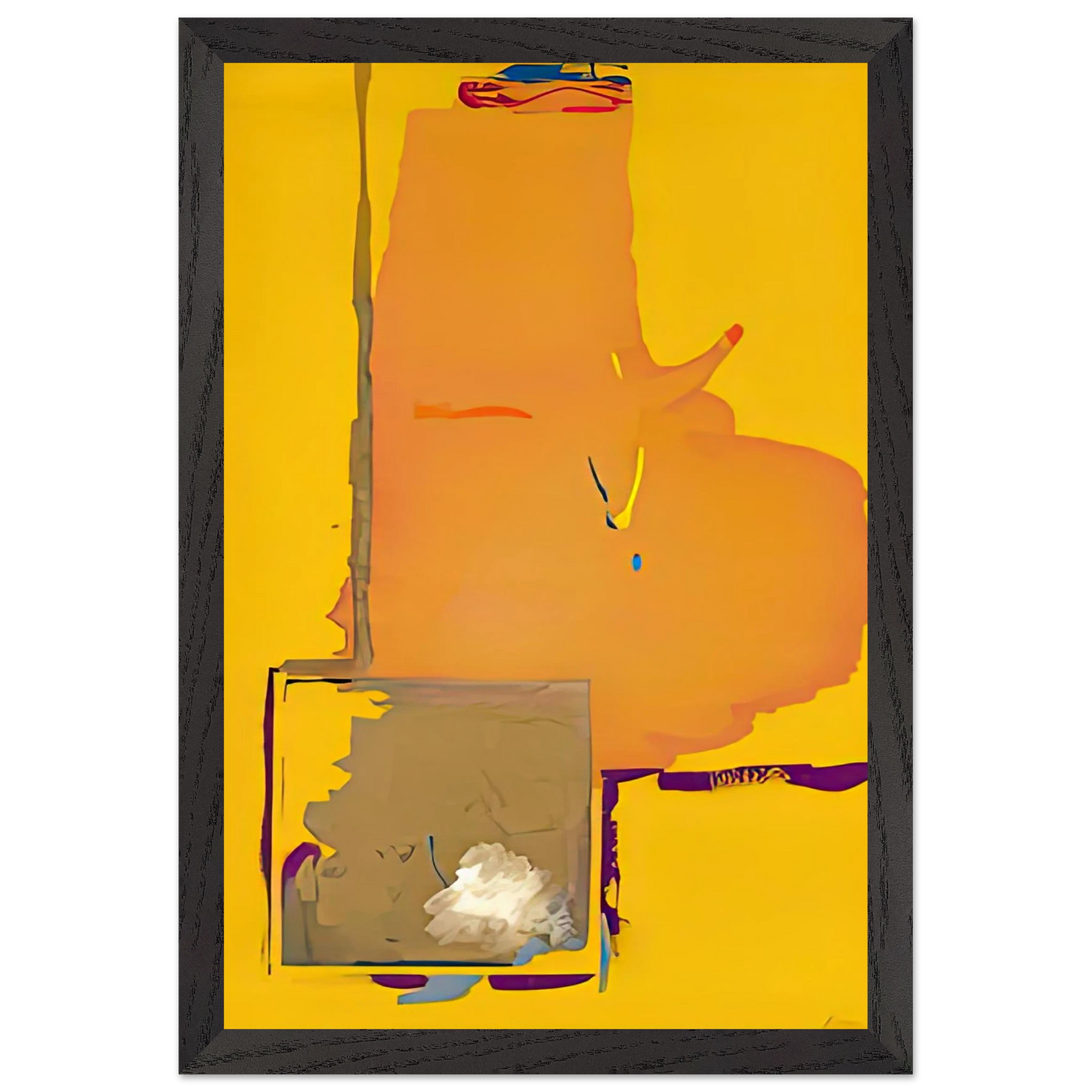 Helen Frankenthaler - Mardi Gras, 1987- Wall Art - 60x80 cm / 24x32 inches - Premium Wooden Framed Poster With Fine Art Paper - White frame