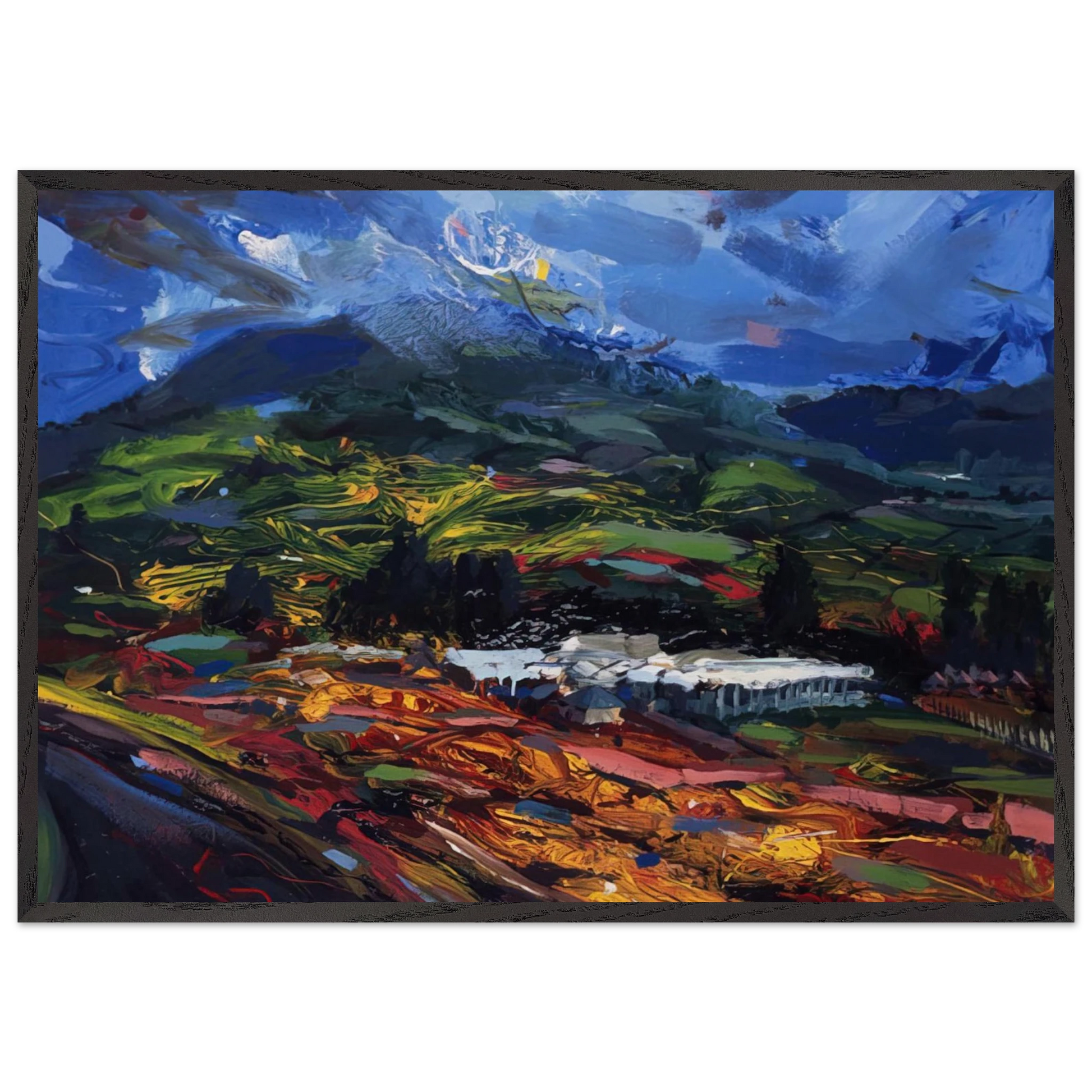 Untitled - Abstract Expressionism Neo-Expressionism - Gebre Kristos Desta Framed Art Print – Black Wooden Frame - Default Title - -Framed Art Print