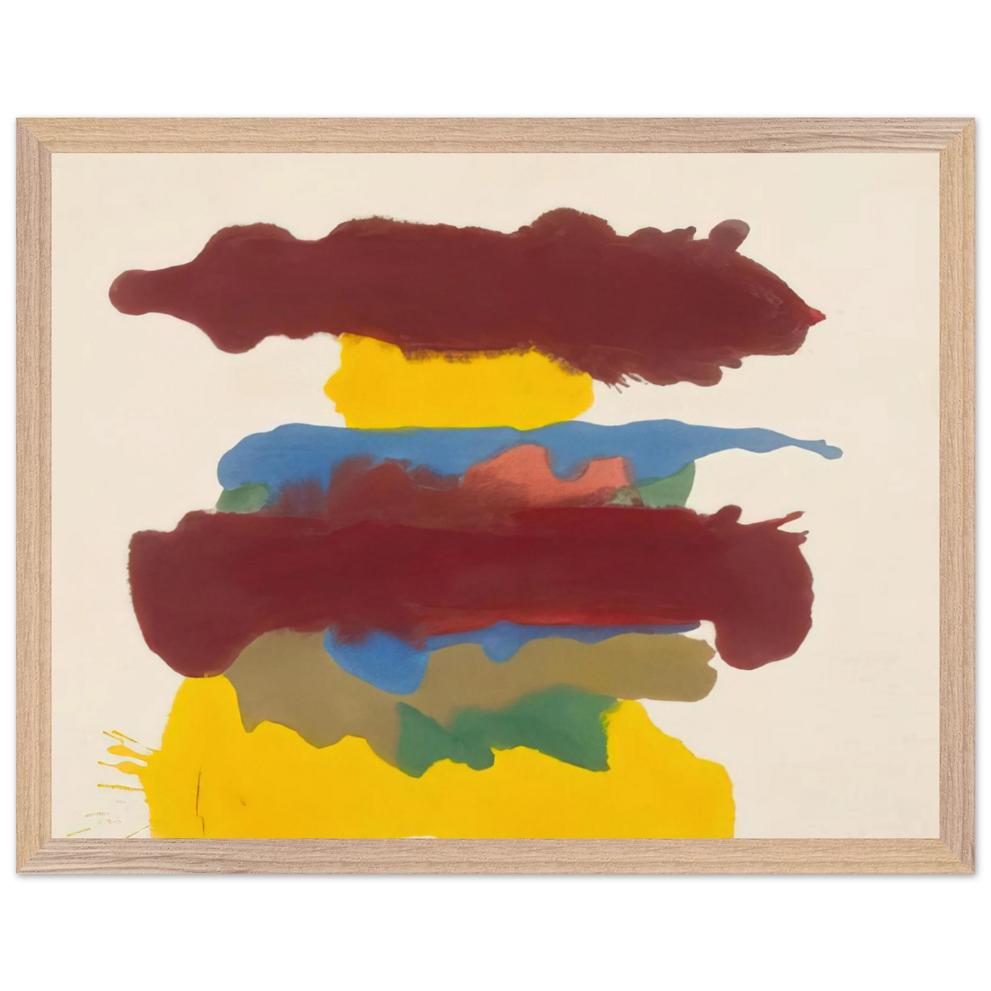 Helen Frankenthaler - Weather Change - 1963 Wall art - 30x45 cm / 12x18 inches - Premium Wooden Framed Poster With Fine Art Paper - White frame