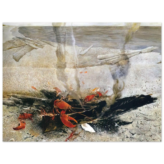 Andrew Wyeth - EMBERS 2000 Wall Art - 21x29.7 cm / 8x12" - Fine Art Poster - -