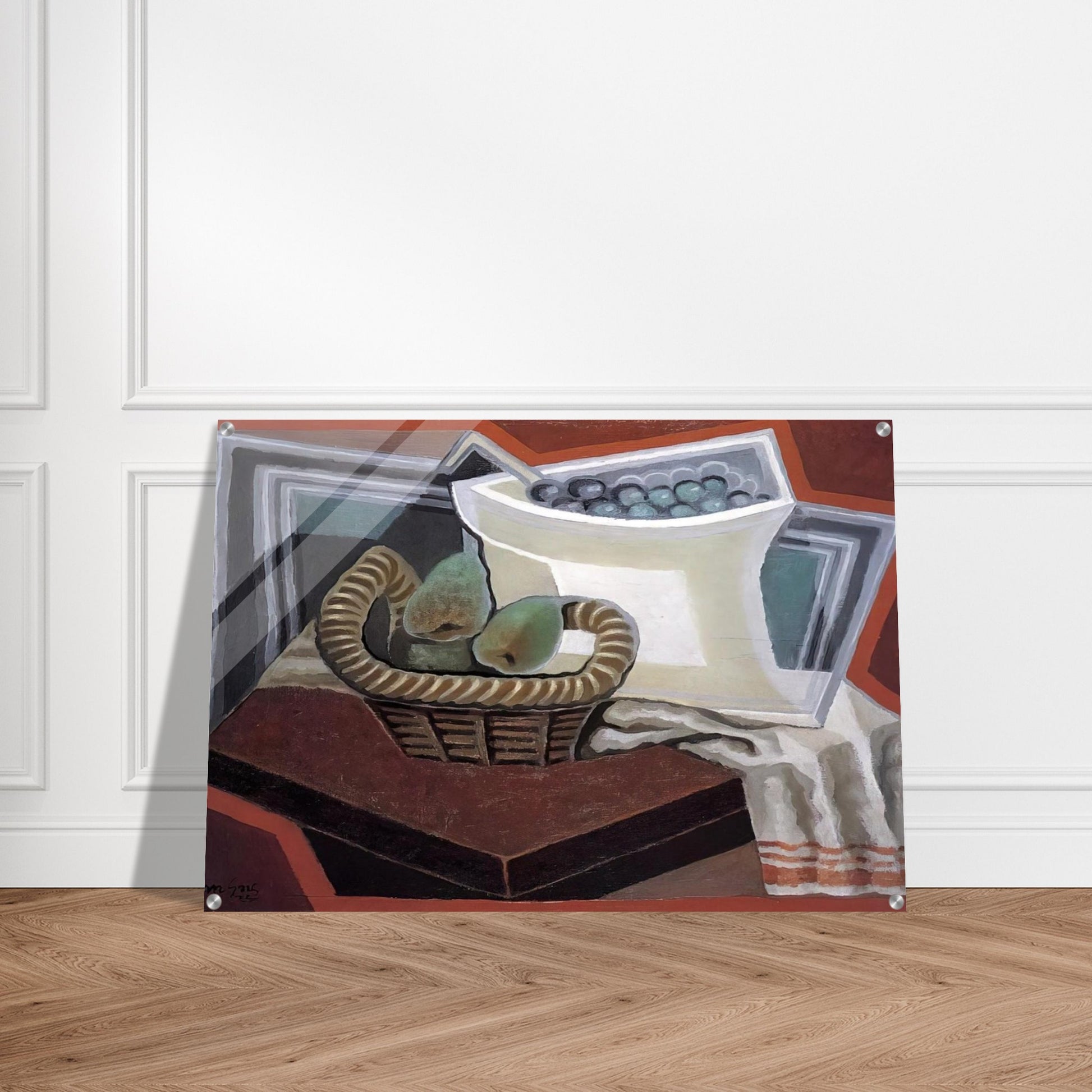 THE BASKET OF PEARS 1925 - Juan Gris Acrylic Print - 70x100 cm / 28x40″ inches | Juan Gris Wall Art | Juan Gris Prints