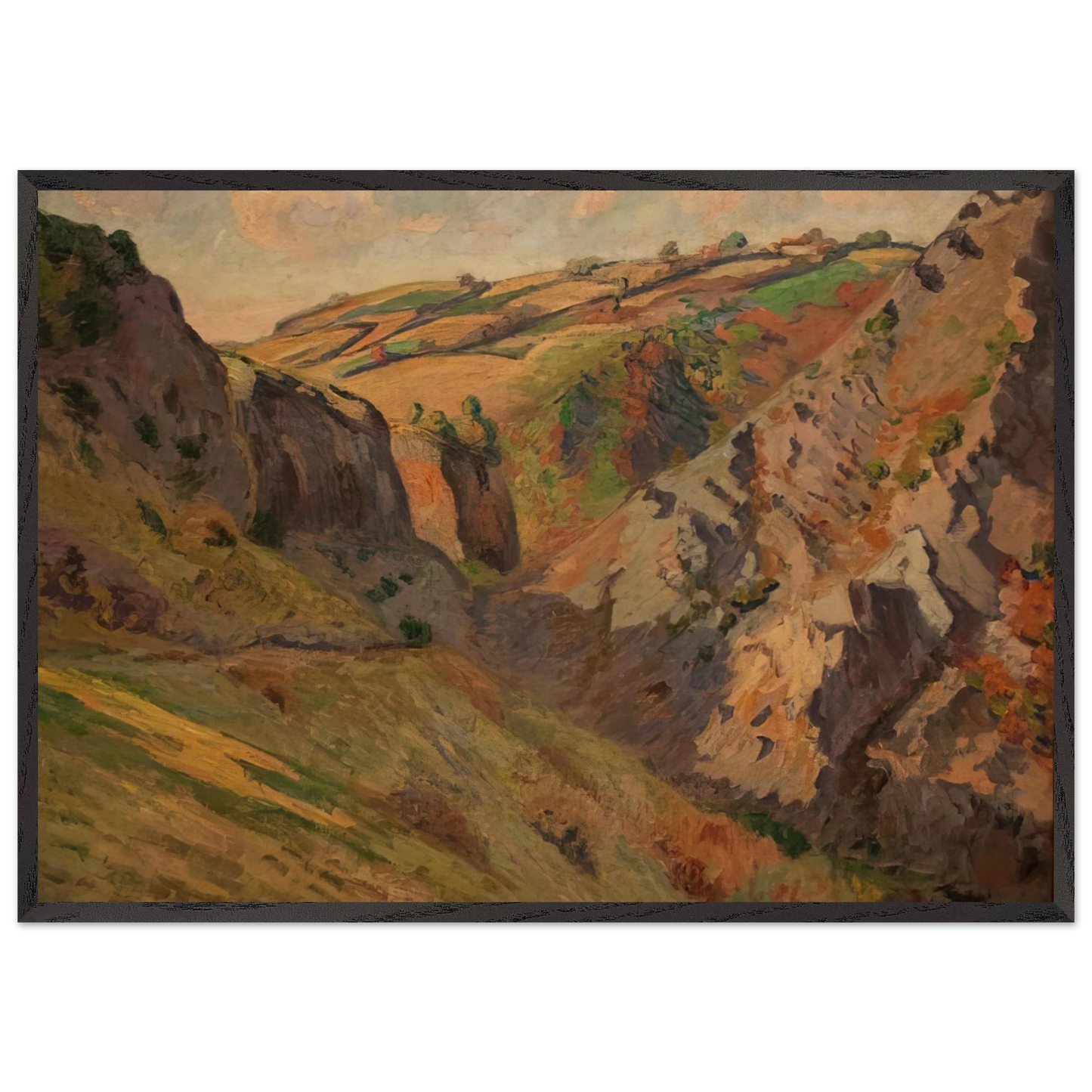 Caves Prunal near Pontgibaud Auvergne - Armand Guillaumin Framed Art Print – Black Wooden Frame - Default Title - -Framed Art Print