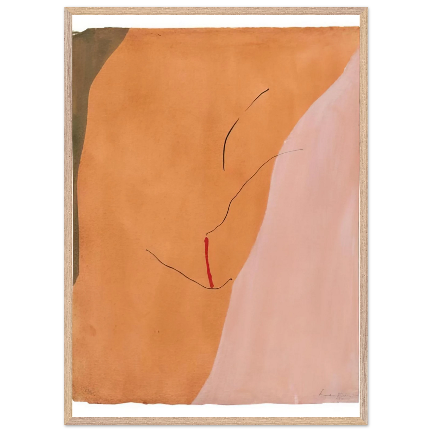 Helen Frankenthaler - Sanguine Mood - 1971 Wall art - 60x80 cm / 24x32 inches - Premium Wooden Framed Poster With Fine Art Paper - White frame