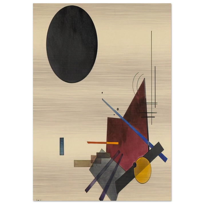 BLACK RELATIONSHIP 1924 - Wassily Kandinsky Brushed Aluminum Print - 70x100 cm / 28x40 inches | Wassily Kandinsky Aluminum Print | Wassily Kandinsky Prints