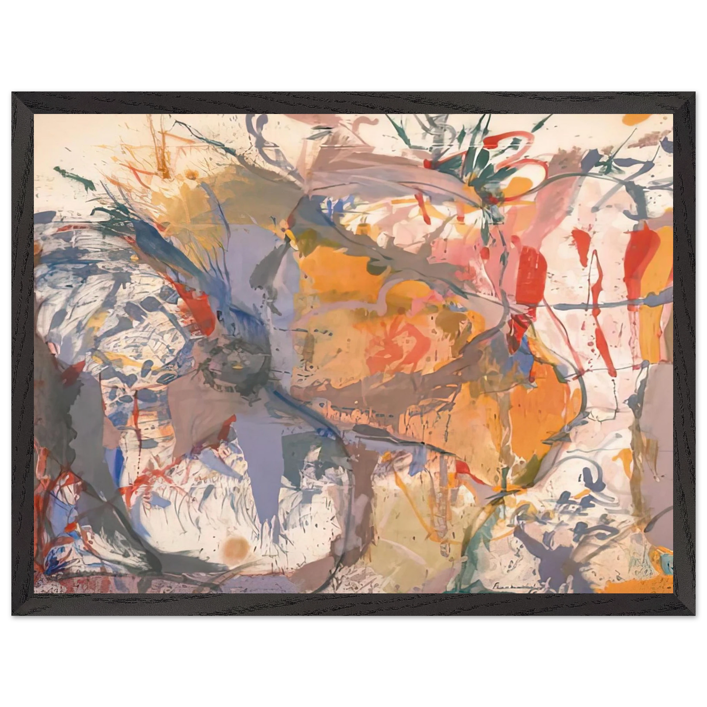 Helen Frankenthaler - Before the Caves, 1958- Wall Art - 21x29.7 cm / 8x12" - Premium Wooden Framed Poster With Fine Art Paper - Wood frame