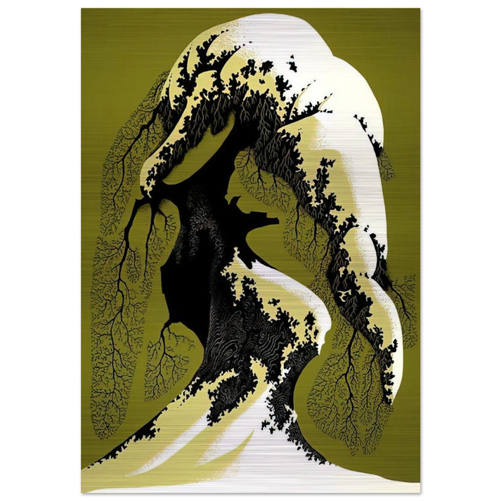 Snow Laden - Eyvind Earle Brushed Aluminum Print - 70x100 cm / 28x40 inches | Eyvind Earle Aluminum Print | Eyvind Earle Prints