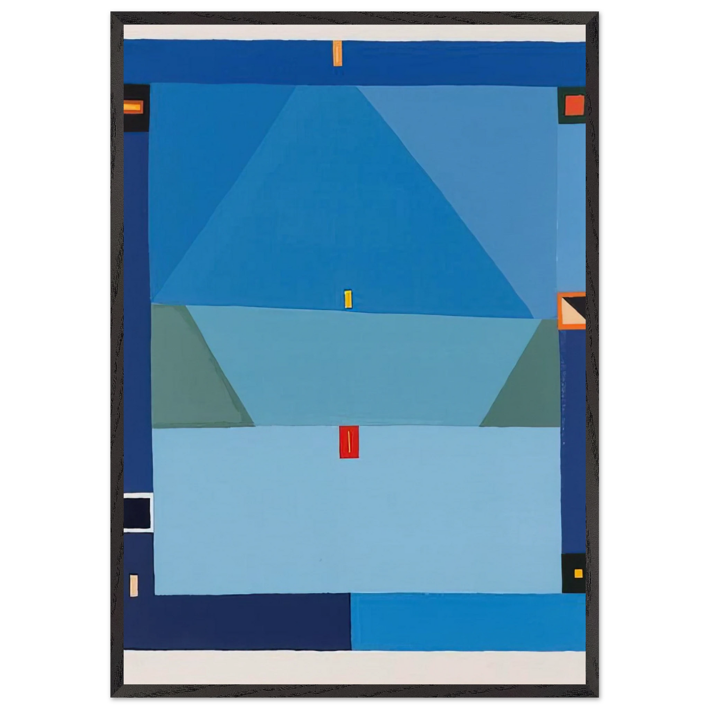 NO TITLE BLUE ABSTRACTION 1997 - Jerzy Nowosielski Framed Art Print – Black Wooden Frame - Default Title - -Framed Art Print