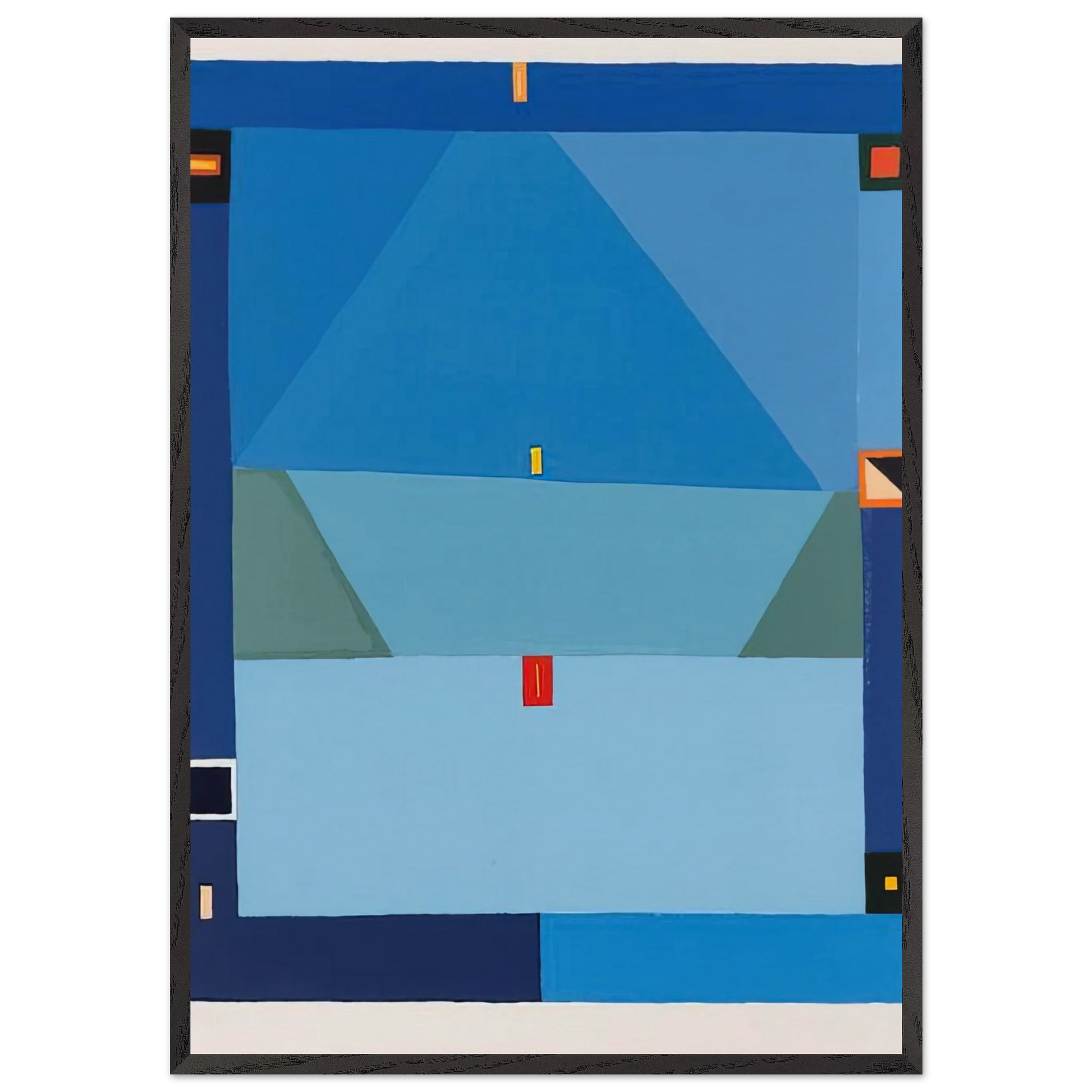 NO TITLE BLUE ABSTRACTION 1997 - Jerzy Nowosielski Framed Art Print – Black Wooden Frame - Default Title - -Framed Art Print