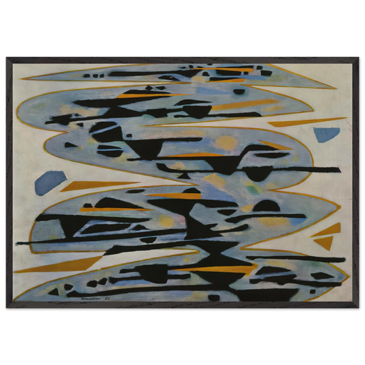 Morte eau - 1954 - Alfred Manessier Framed Art Print – Black Wooden Frame - Default Title - -Framed Art Print