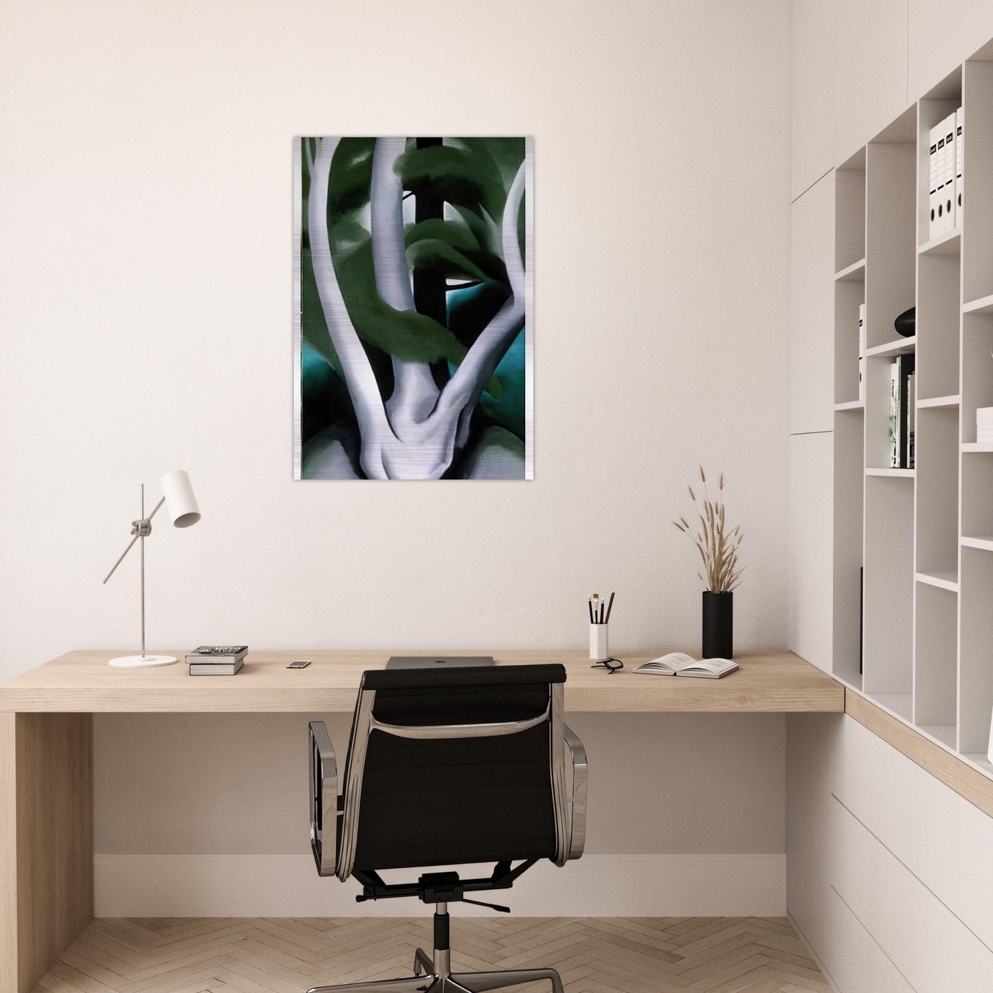 Birch and Pine Tree No. 1 - Georgia O'Keeffe Brushed Aluminum Print - 70x100 cm / 28x40 inches | Georgia O'Keeffe Aluminum Print | Georgia O'Keeffe Prints