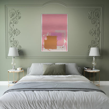 Brown Black on Pink - 1971 - John Hoyland Brushed Aluminum Print - 70x100 cm / 28x40 inches | John Hoyland Aluminum Print | John Hoyland Prints