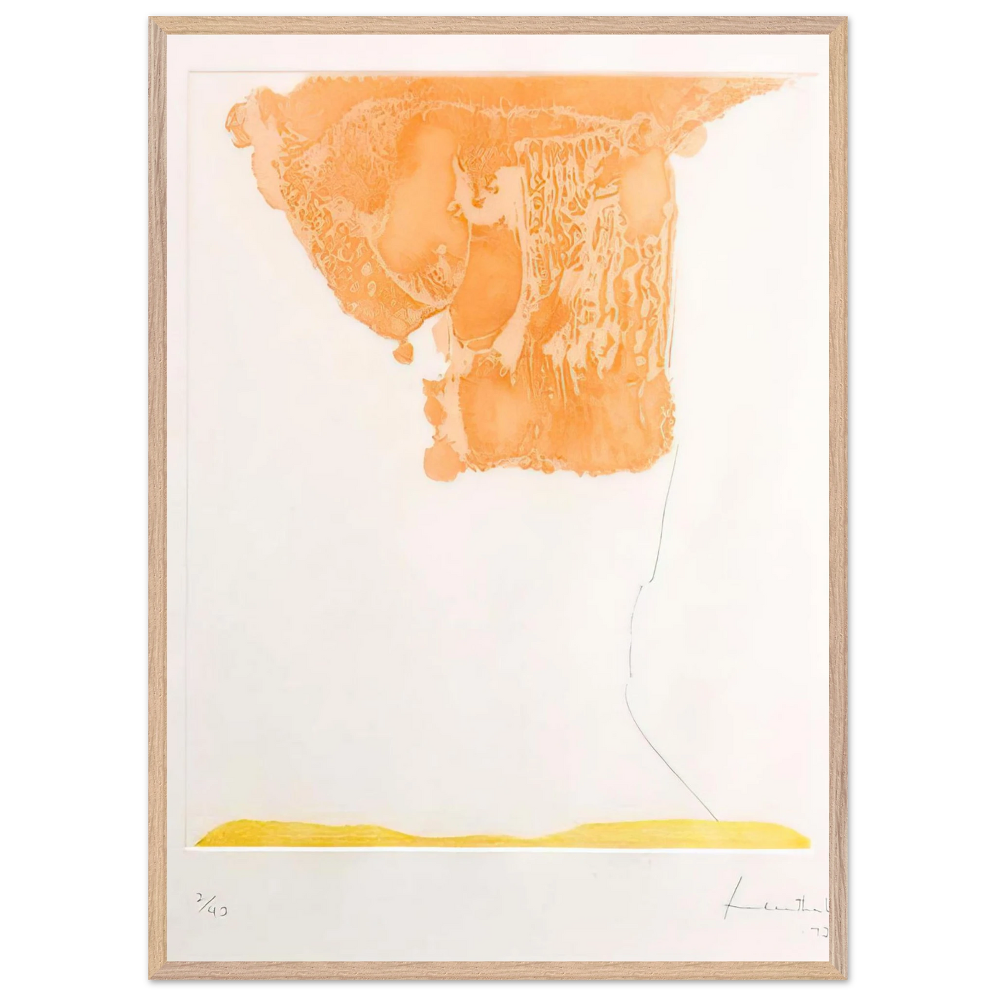Helen Frankenthaler - Pranzo Italiano - 1973 Wall art - 28x43  cm / XL (11x17 inches) - Premium Wooden Framed Poster With Fine Art Paper - Black frame