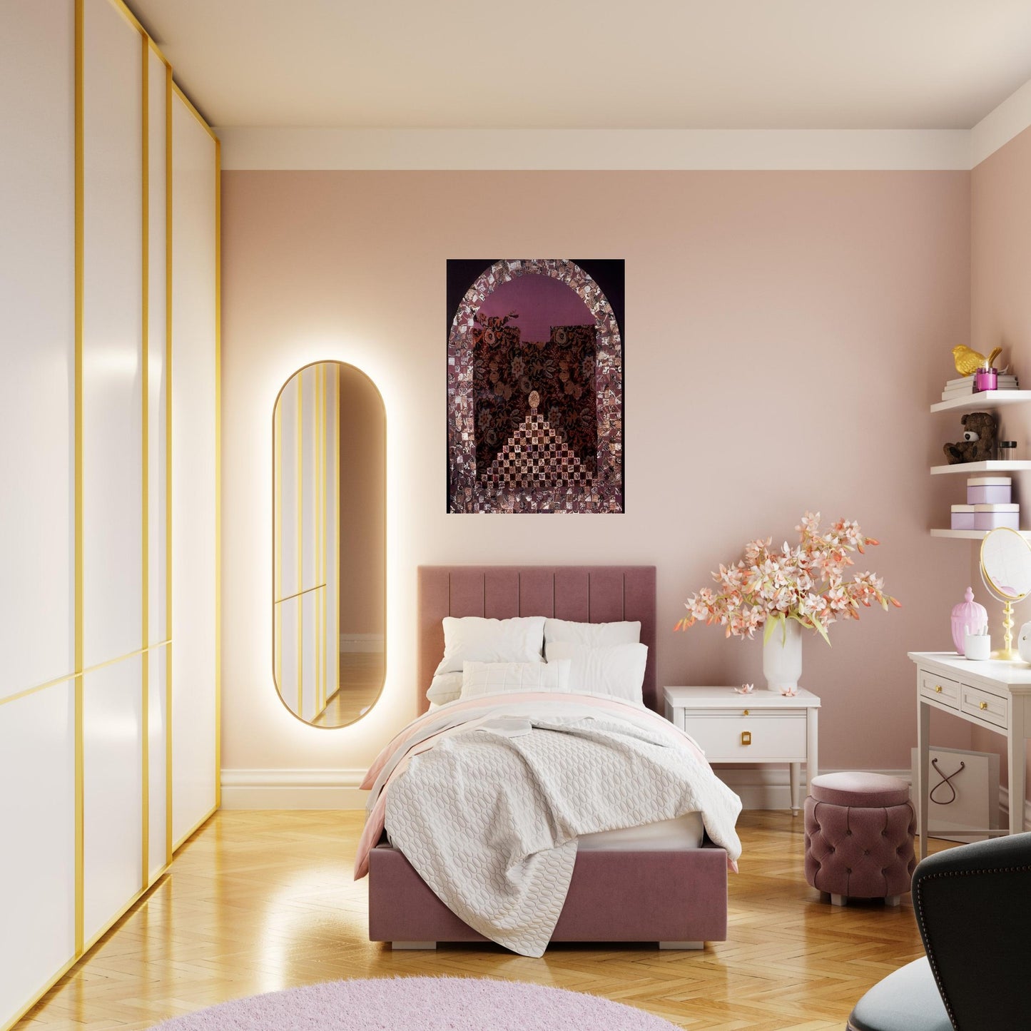 Shrine for the Egg - PD Pattern and Decoration - Miriam Schapiro Brushed Aluminum Print - 70x100 cm / 28x40 inches | Miriam Schapiro Aluminum Print | Miriam Schapiro Prints