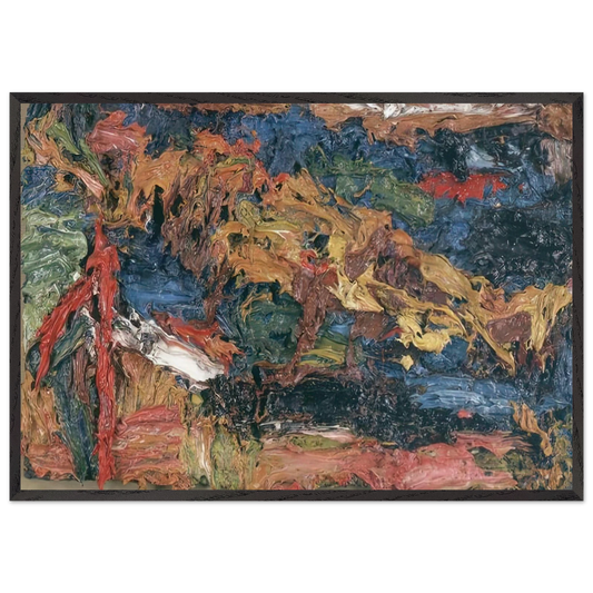 E O W ON HER BLUE EIDERDOWN III - Frank Auerbach Framed Art Print – Black Wooden Frame - Default Title - -Framed Art Print