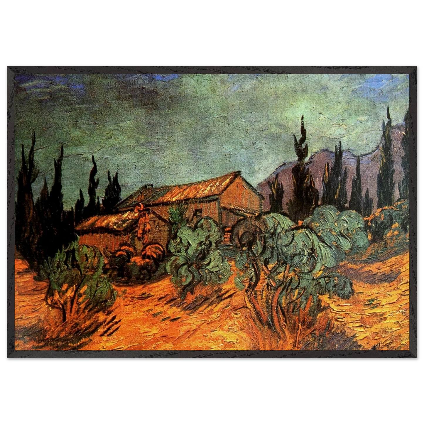 Wooden Sheds - Vincent van Gogh Framed Art Print – Black Wooden Frame - Default Title - -Framed Art Print