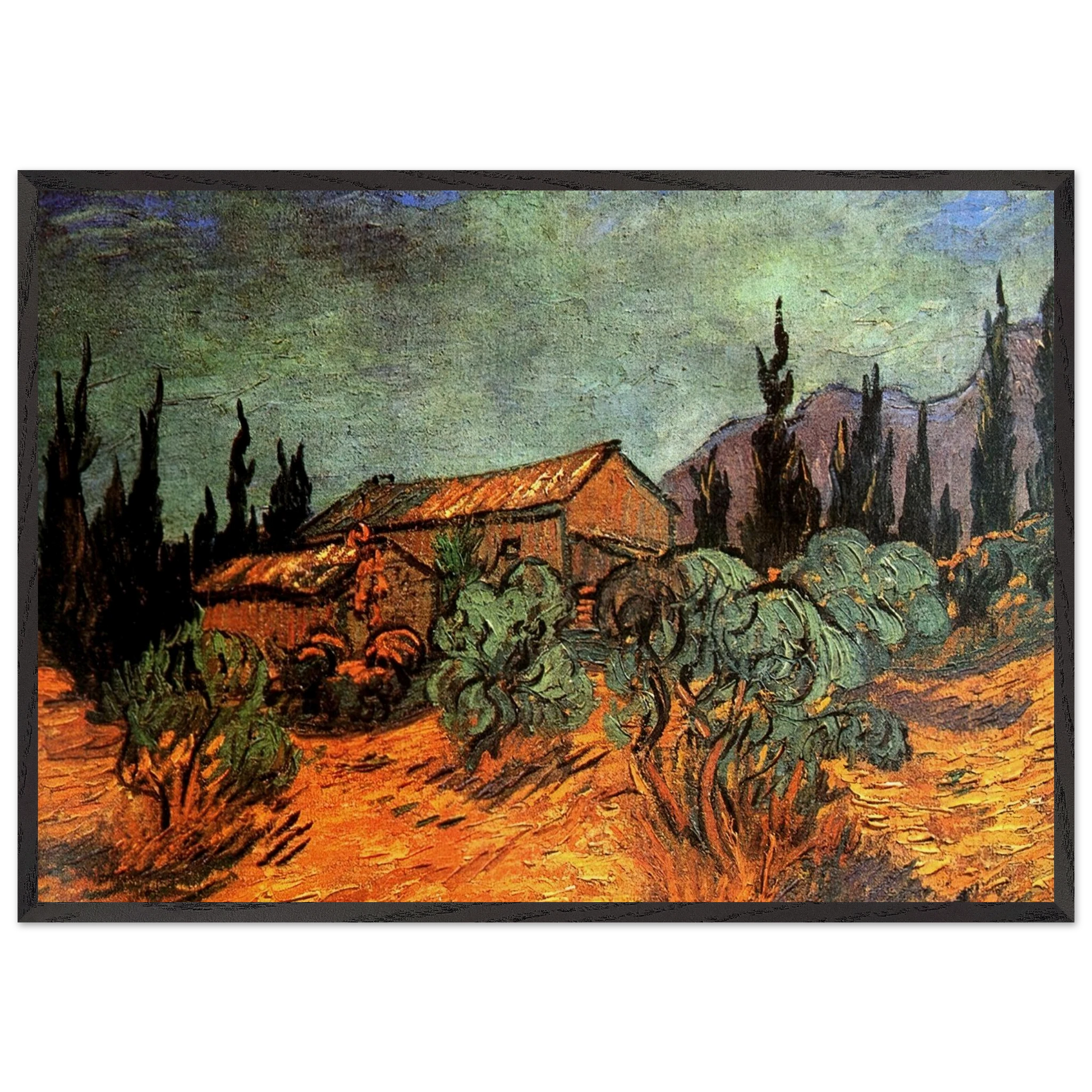Wooden Sheds - Vincent van Gogh Framed Art Print – Black Wooden Frame - Default Title - -Framed Art Print