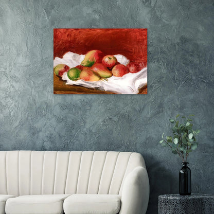 Pears and Apples - Pierre-Auguste Renoir Brushed Aluminum Print - 70x100 cm / 28x40 inches | Pierre-Auguste Renoir Aluminum Print | Pierre-Auguste Renoir Prints