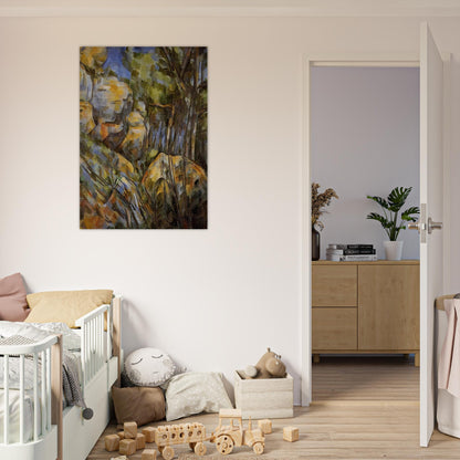 Rocks near the Caves below the Chateau Noir - Paul Cézanne Brushed Aluminum Print - 70x100 cm / 28x40 inches | Paul Cézanne Aluminum Print | Paul Cézanne Prints