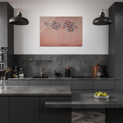 Colors on Gray Pink - 1976 - Robert Goodnough Acrylic Print - 70x100 cm / 28x40″ inches | Robert Goodnough Wall Art | Robert Goodnough Prints