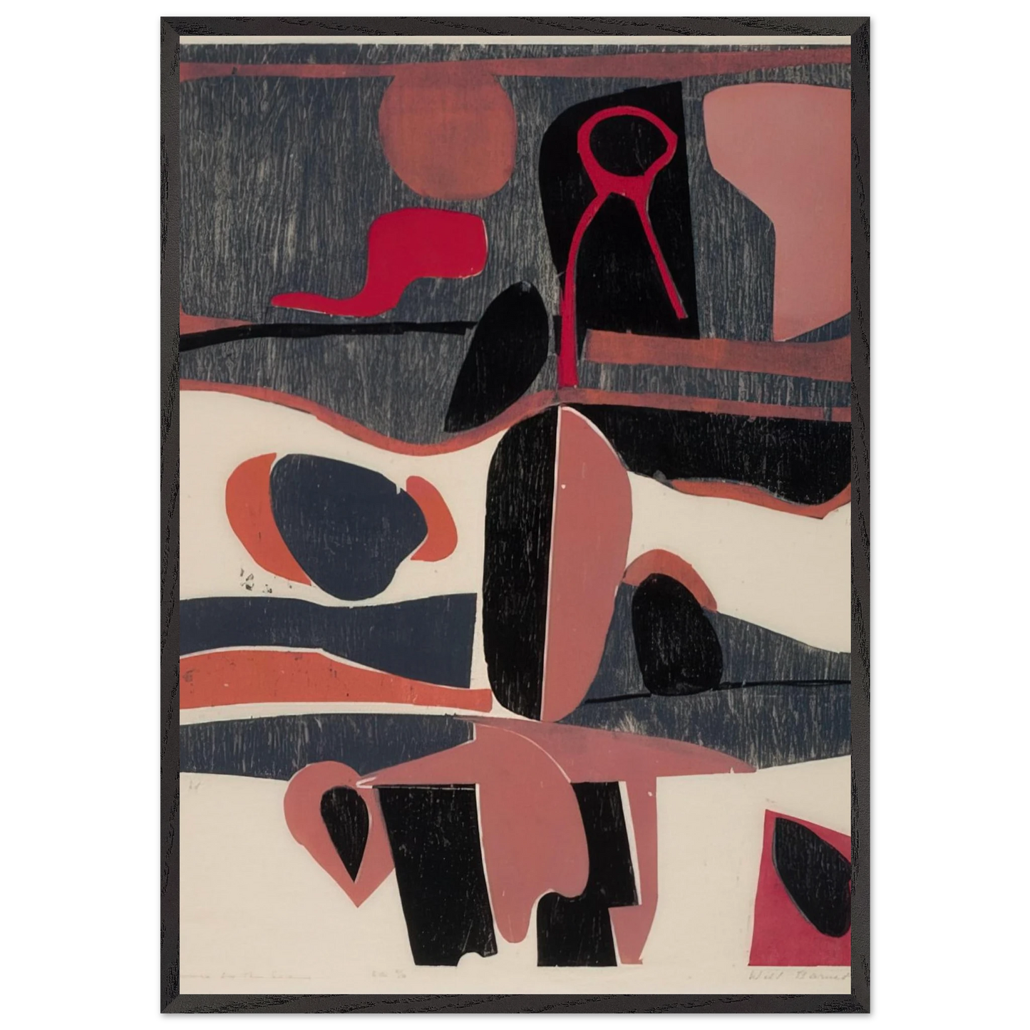 Province by the Sea - 1959 United States - Will Barnet Framed Art Print – Black Wooden Frame - Default Title - -Framed Art Print