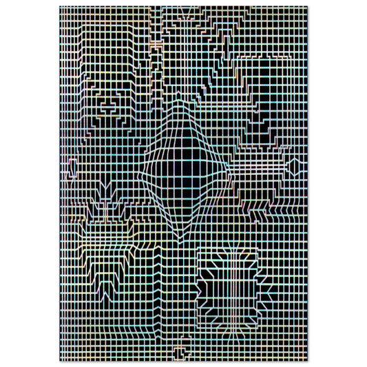 Biadan - 1959 - Victor Vasarely Brushed Aluminum Print - 70x100 cm / 28x40 inches | Victor Vasarely Aluminum Print | Victor Vasarely Prints