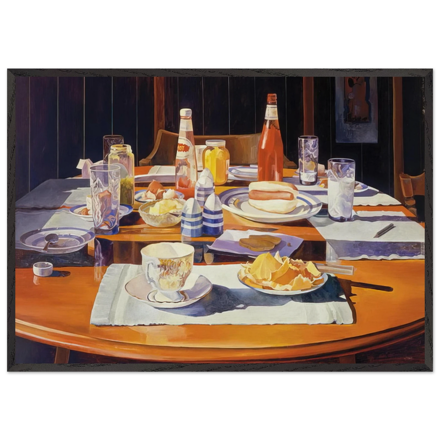 Supper Table - 1969 - Mary Pratt Framed Art Print – Black Wooden Frame - Default Title - -Framed Art Print