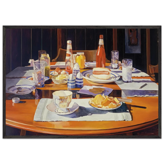 Supper Table - 1969 - Mary Pratt Framed Art Print – Black Wooden Frame - Default Title - -Framed Art Print