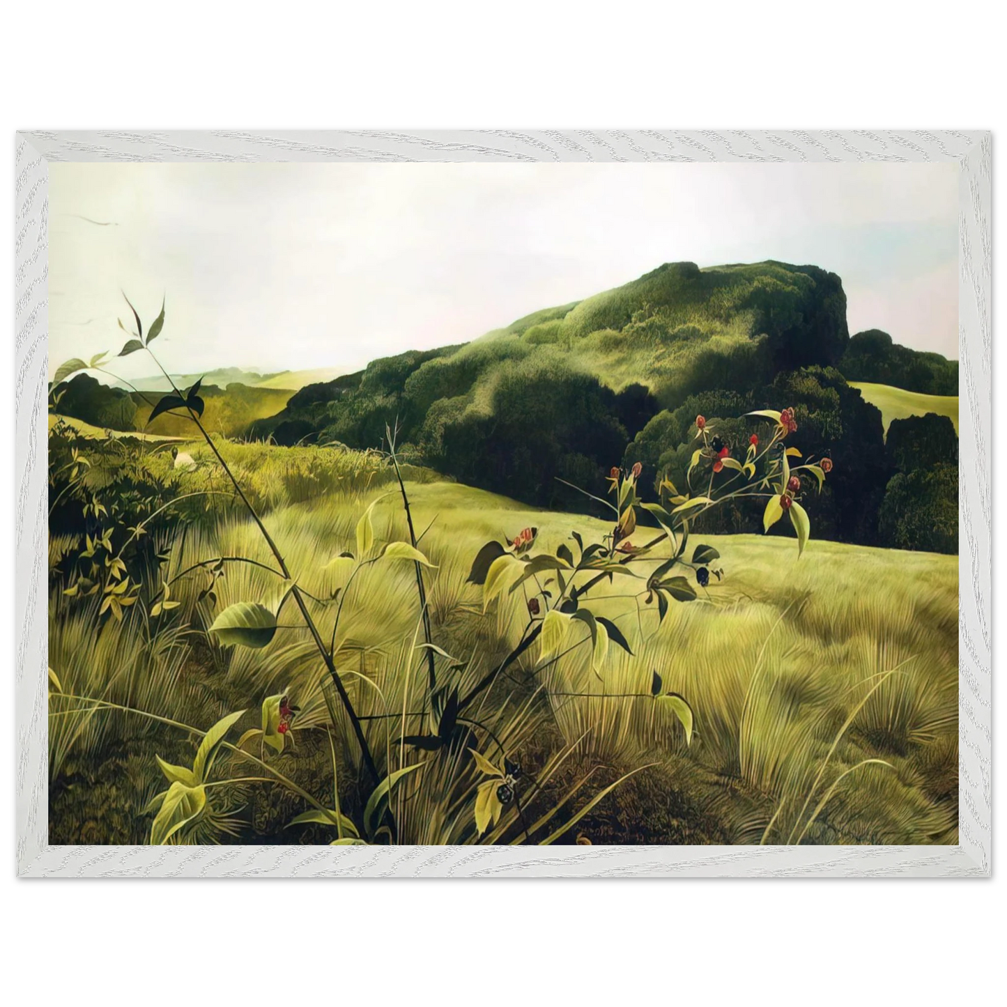 Andrew Wyeth - BLACKBERRY PICKER Wall Art - 60x80 cm / 24x32 inches - Premium Wooden Framed Poster With Fine Art Paper - Black frame