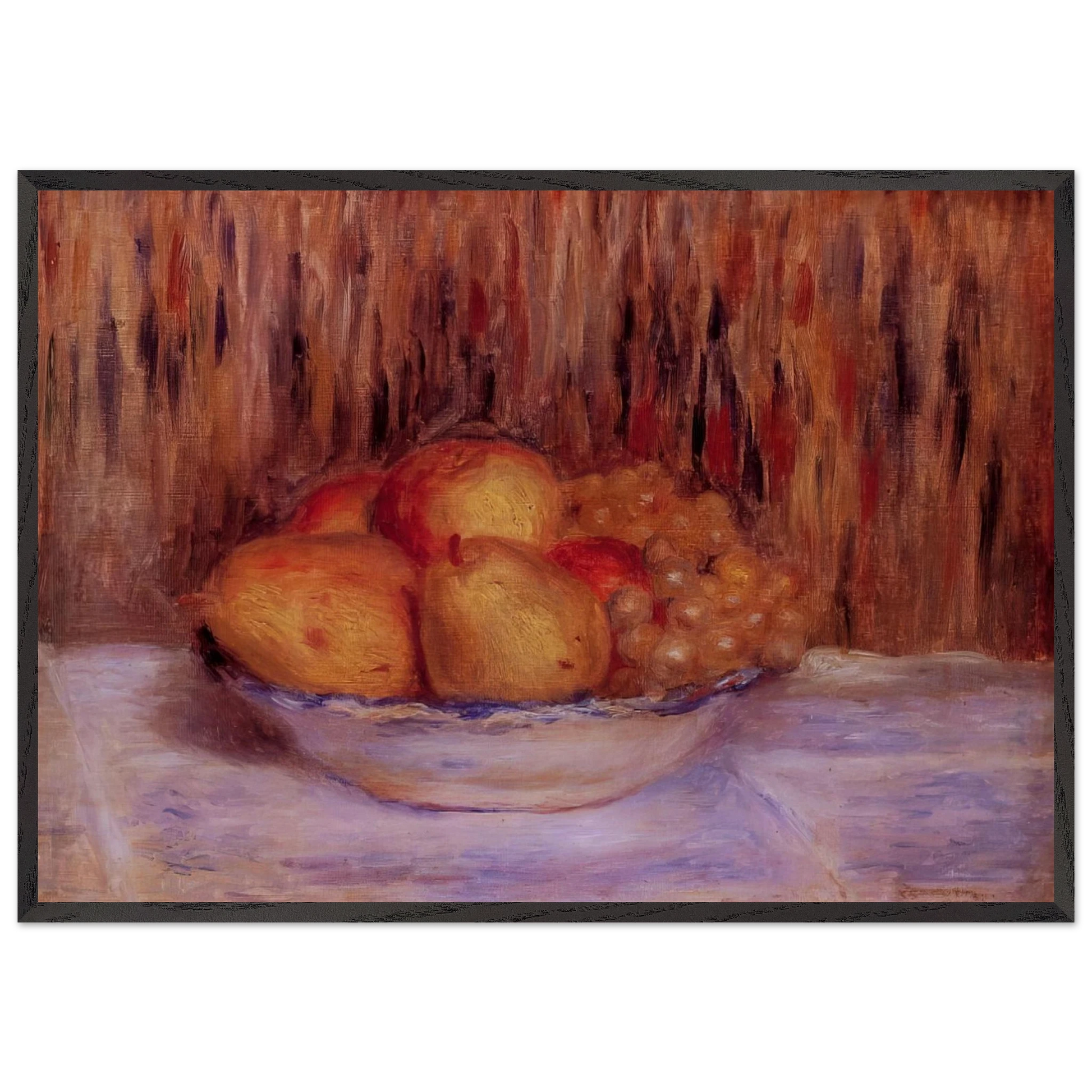 Still Life with Pears and Grapes N2 - Pierre-Auguste Renoir Framed Art Print – Black Wooden Frame - Default Title - -Framed Art Print
