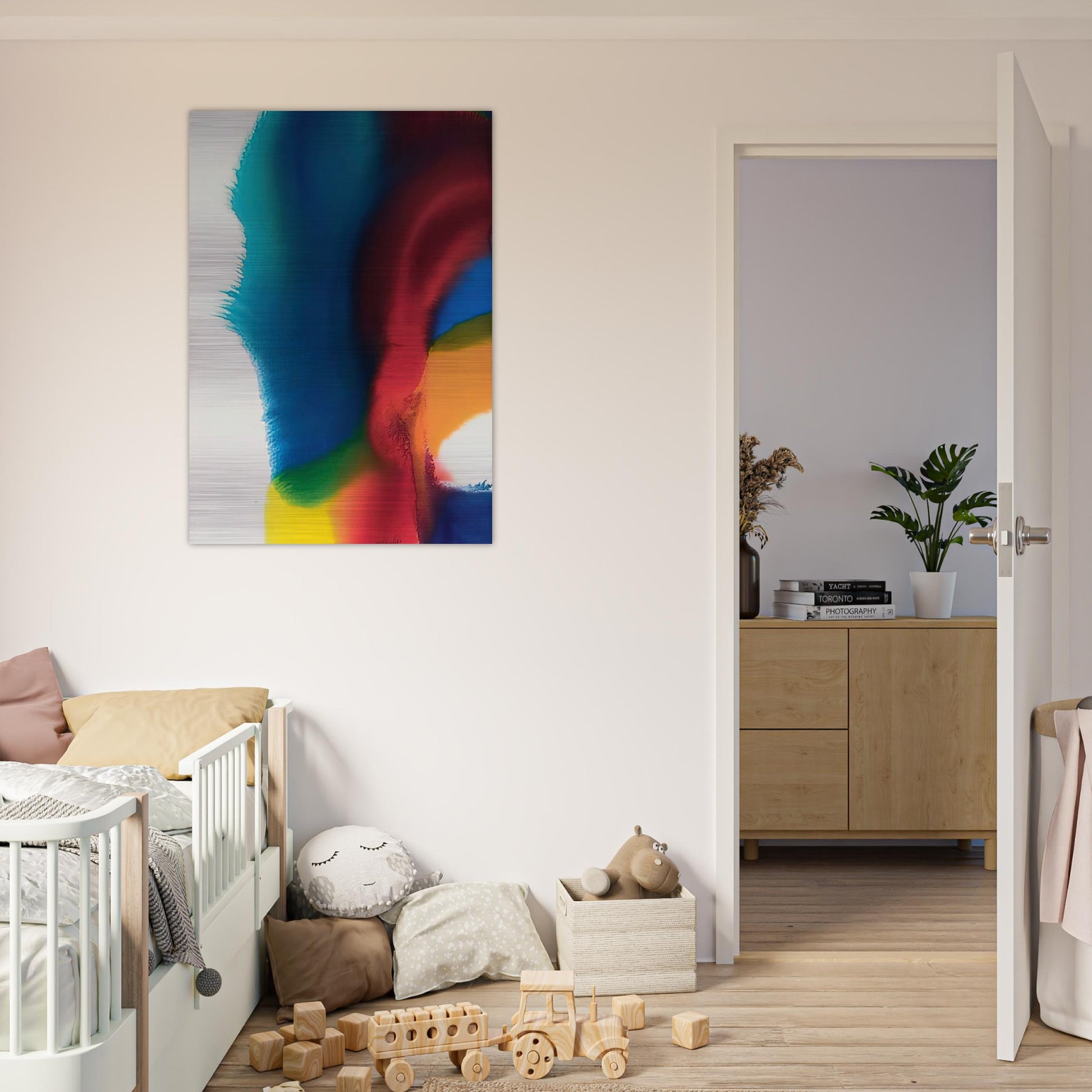 Rainbow Bleed - Color Field Painting, Lyrical Abstraction - Paul Jenkins Brushed Aluminum Print - 70x100 cm / 28x40 inches | Paul Jenkins Aluminum Print | Paul Jenkins Prints