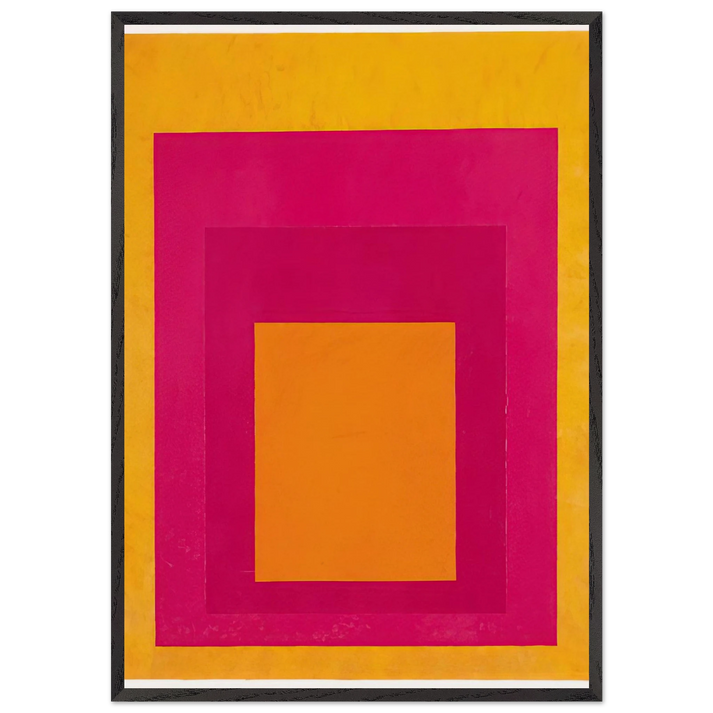 HOMAGE TO THE SQUARE LA TEHUANA 1951 - Josef Albers 70x100 cm / 28x40 inches Framed Art Print – Black Wooden Frame