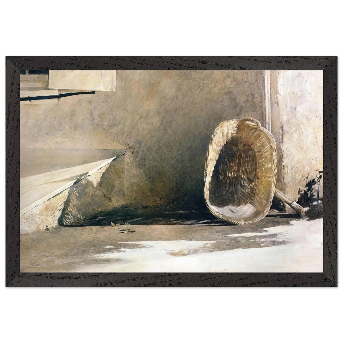 Andrew Wyeth - MONDAY MORNING Wall Art - 21x29.7 cm / 8x12" - Premium Wooden Framed Poster With Fine Art Paper - Black frame