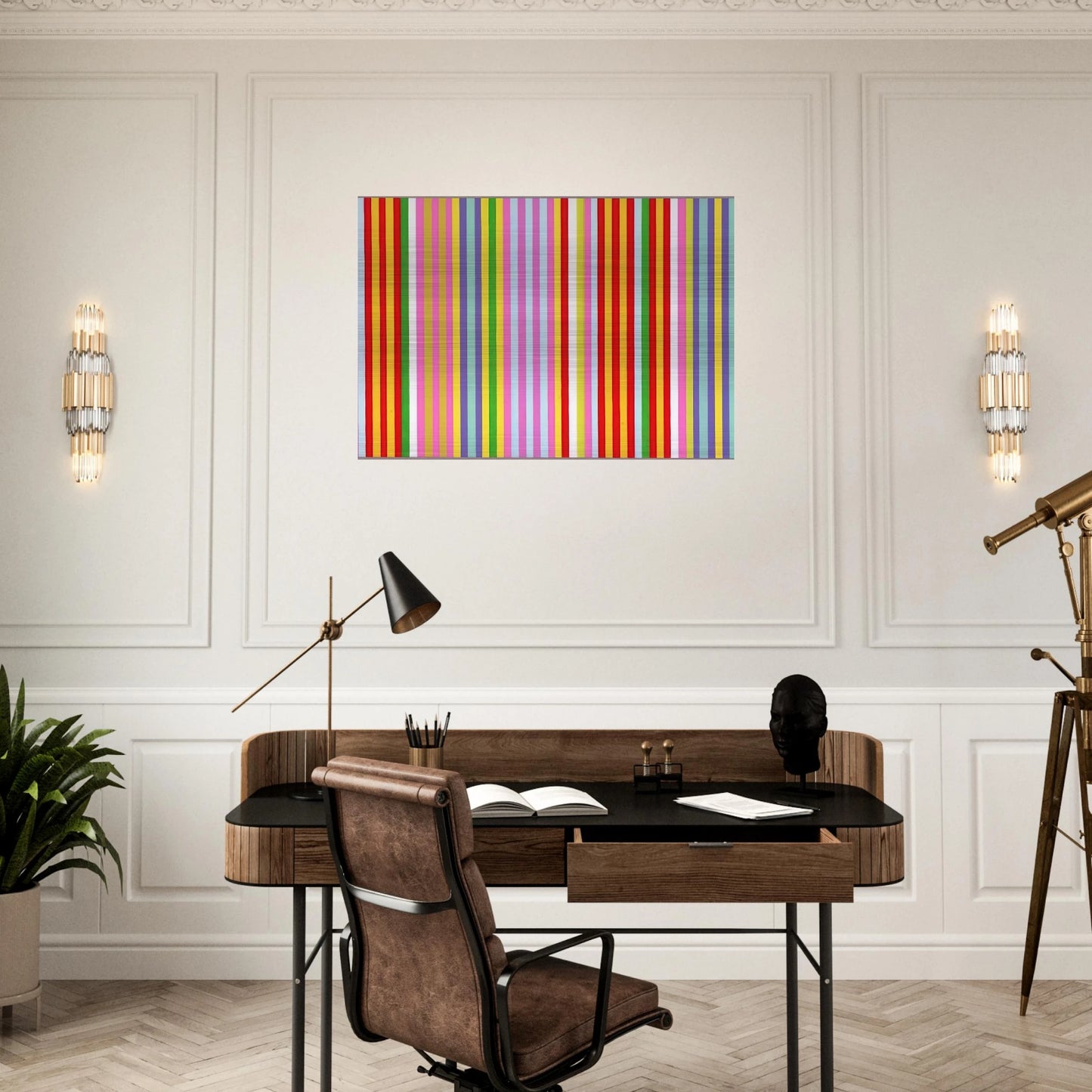 Powwow - 1969 - Gene Davis Brushed Aluminum Print - 70x100 cm / 28x40 inches | Gene Davis Aluminum Print | Gene Davis Prints