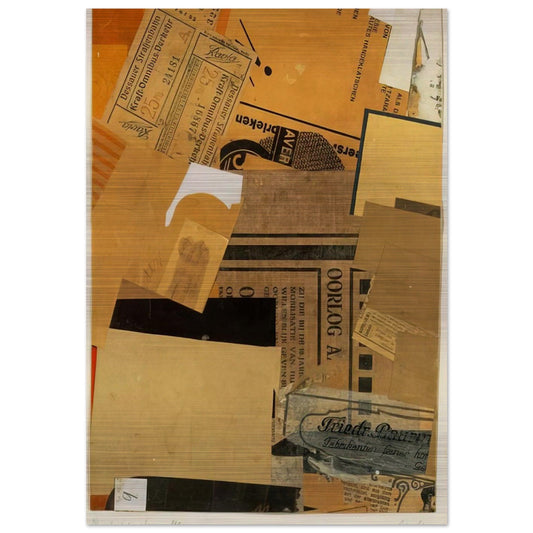 OORLOG 1930 - Kurt Schwitters Brushed Aluminum Print - 70x100 cm / 28x40 inches | Kurt Schwitters Aluminum Print | Kurt Schwitters Prints