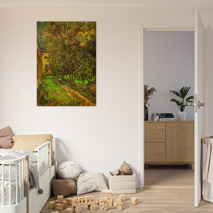 The Garden of Saint-Paul Hospital - Vincent van Gogh Brushed Aluminum Print - 70x100 cm / 28x40 inches | Vincent van Gogh Aluminum Print | Vincent van Gogh Prints