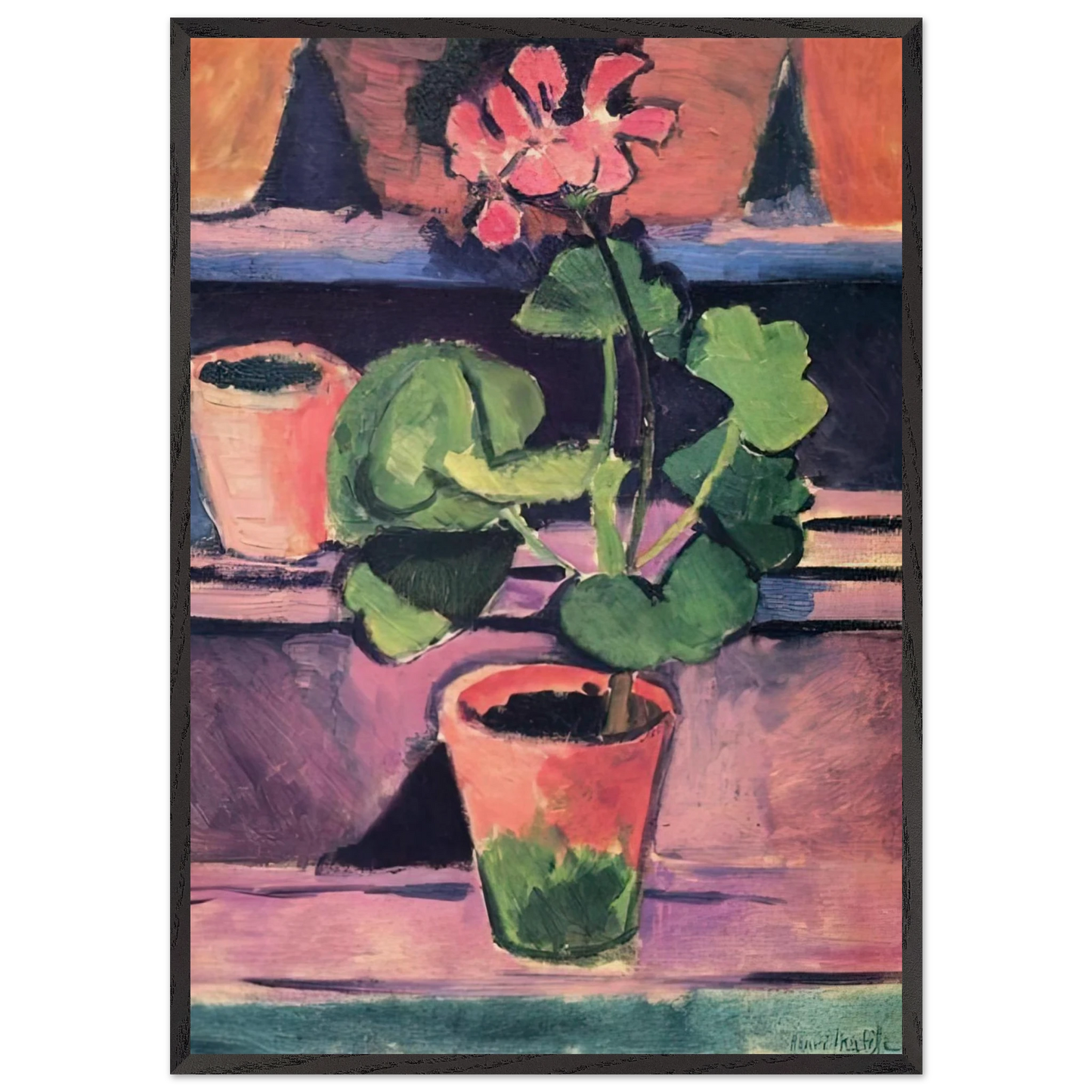 POT OF GERANIUMS 1912 - Henri Matisse Framed Art Print – Black Wooden Frame - Default Title - -Framed Art Print