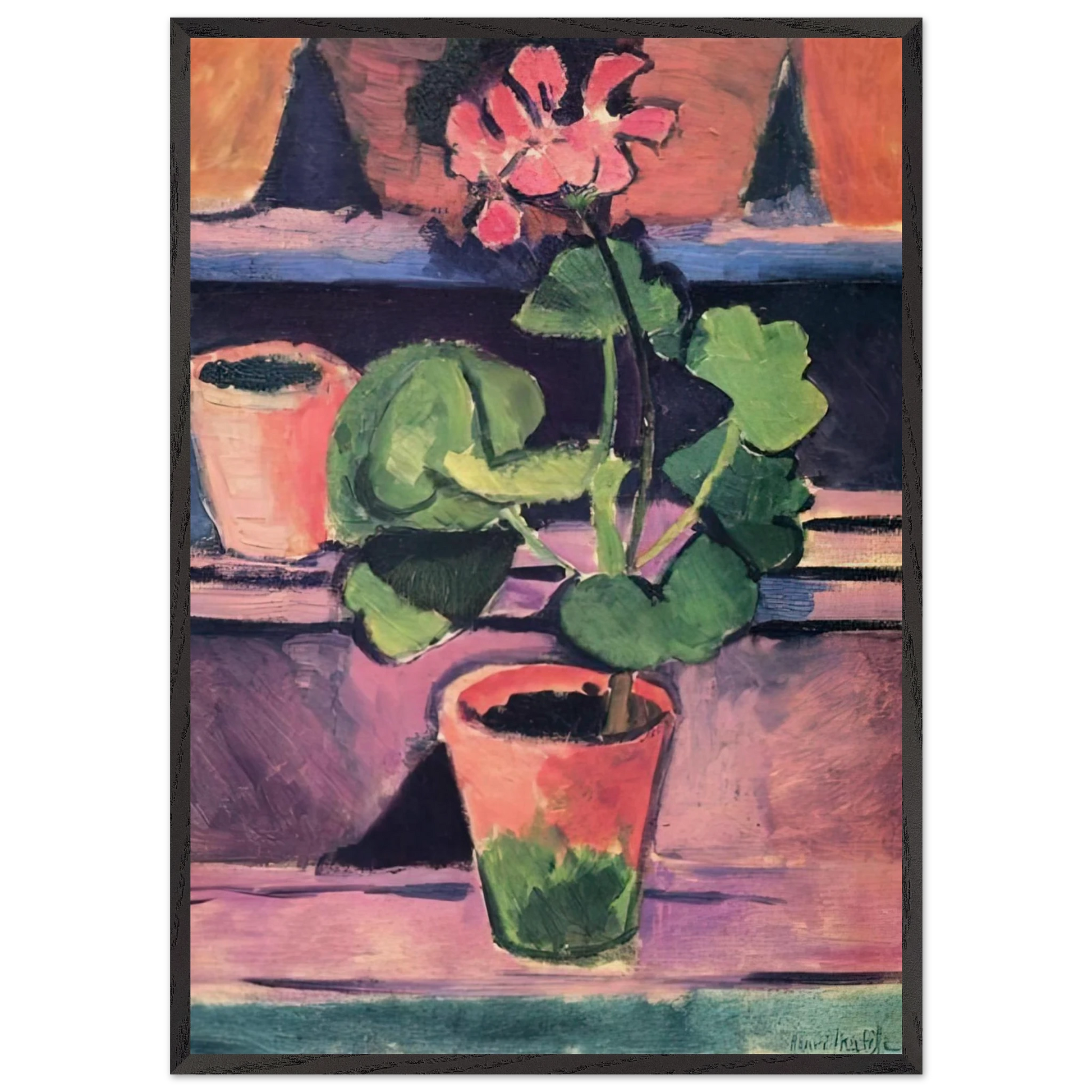 POT OF GERANIUMS 1912 - Henri Matisse Framed Art Print – Black Wooden Frame - Default Title - -Framed Art Print